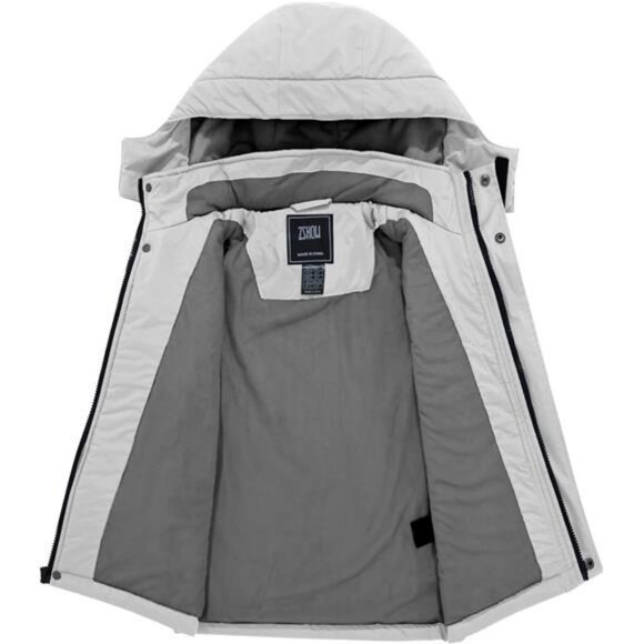 Boy's Waterproof Ski Jacket Fleece Winter Outdoor Snow Coat Hooded Raincoats - Picture 3 of 8